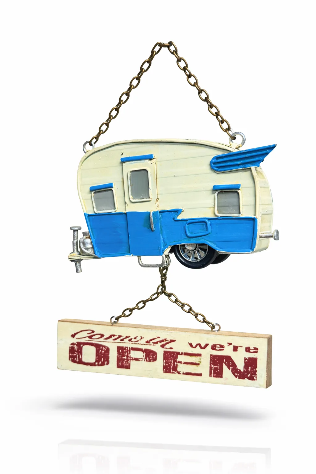 Dekoratif Metal Karavan Kapı Yazısı – Vintage Karavan Temalı Kapı Süsü ve Duvar Dekoru