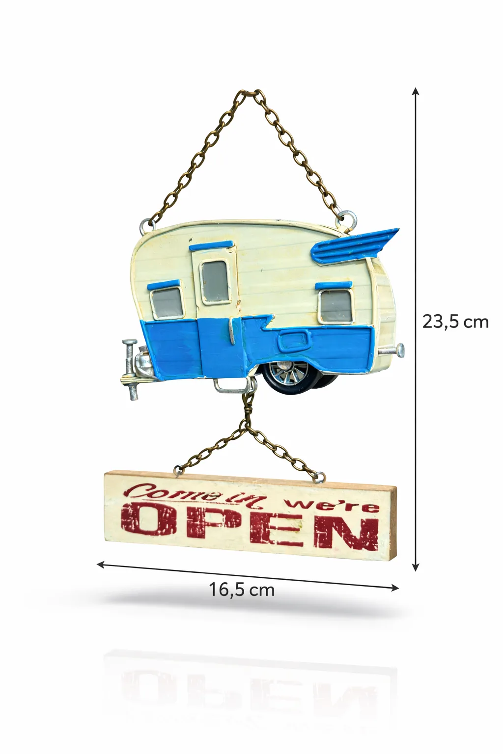 Dekoratif Metal Karavan Kapı Yazısı – Vintage Karavan Temalı Kapı Süsü ve Duvar Dekoru