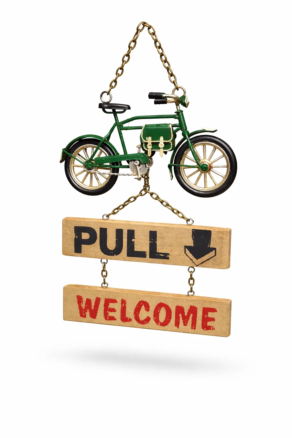 Dekoratif Metal Bisiklet Kapı Yazısı – Welcome Yazılı Vintage Kapı Süsü