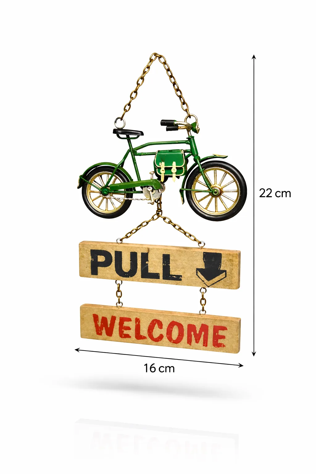 Dekoratif Metal Bisiklet Kapı Yazısı – Welcome Yazılı Vintage Kapı Süsü