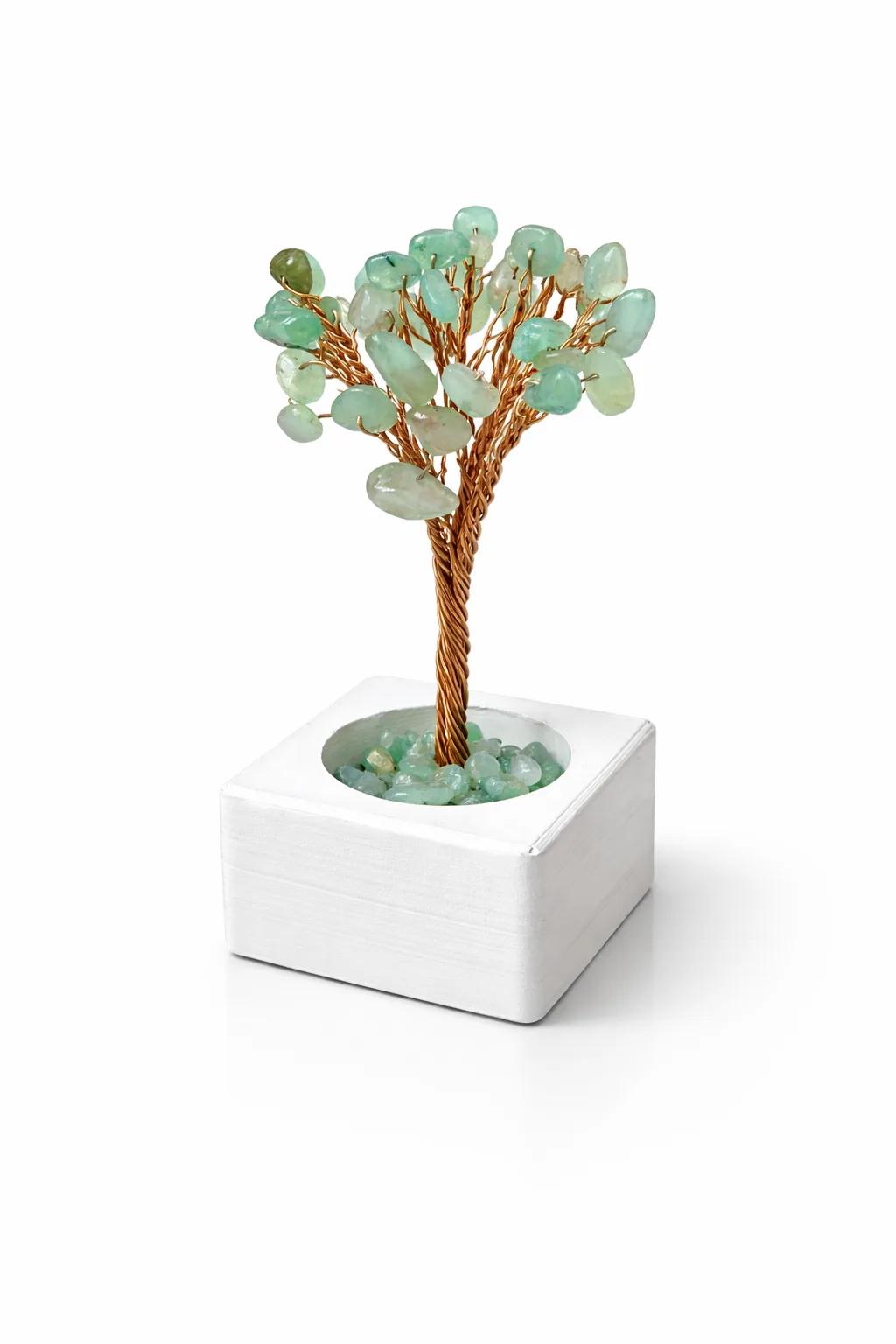 Aventurin Doğal Taş Enerji Ağacı – Şans Taşı Dekoratif Doğal Taş Ağaç (Pozitif Enerji & Bolluk Taşı)