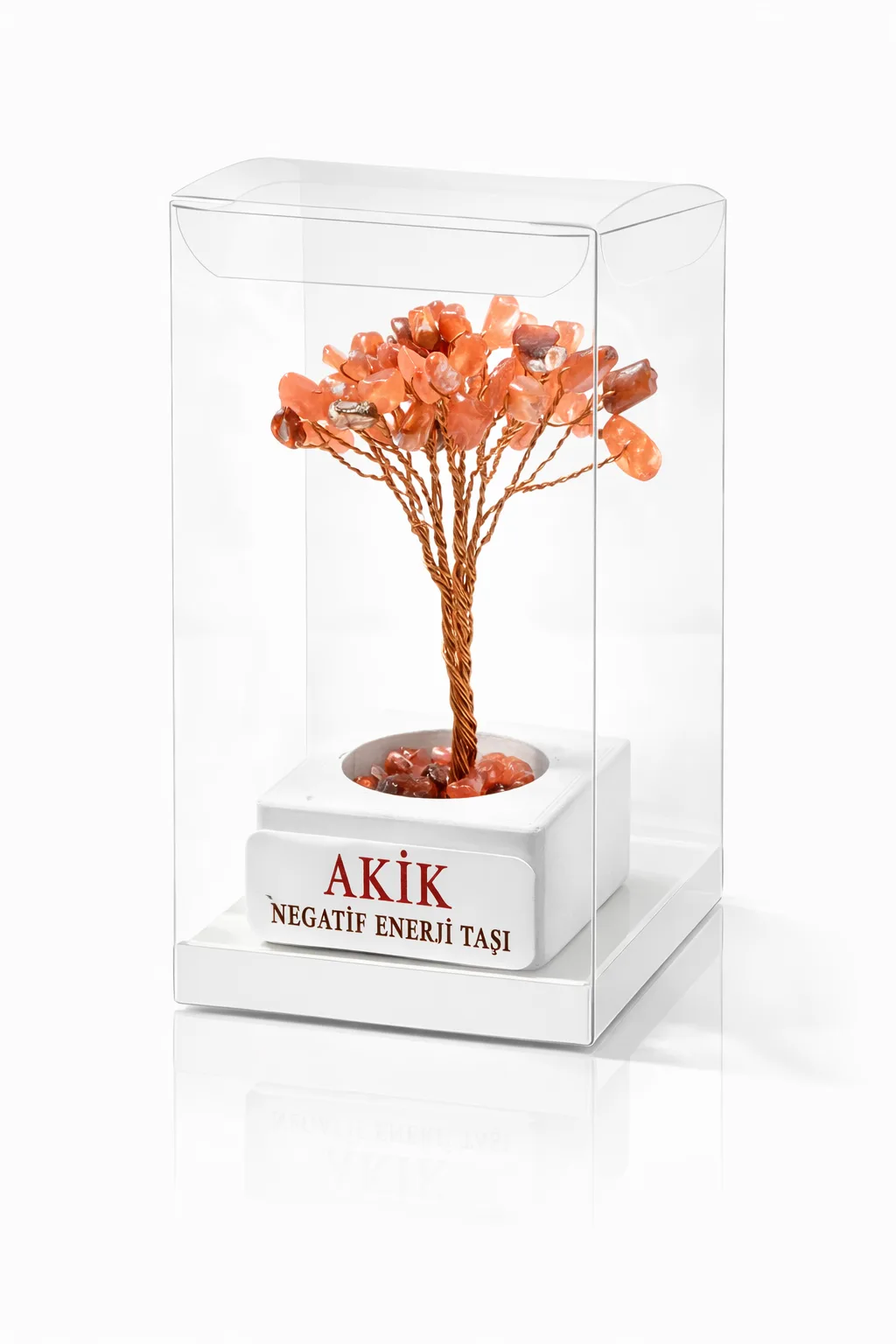 Akik Taşı Doğal Enerji Ağacı – Negatif Enerji Taşı Dekoratif Doğal Taş Ağaç (Koruyucu Akik Taşı)