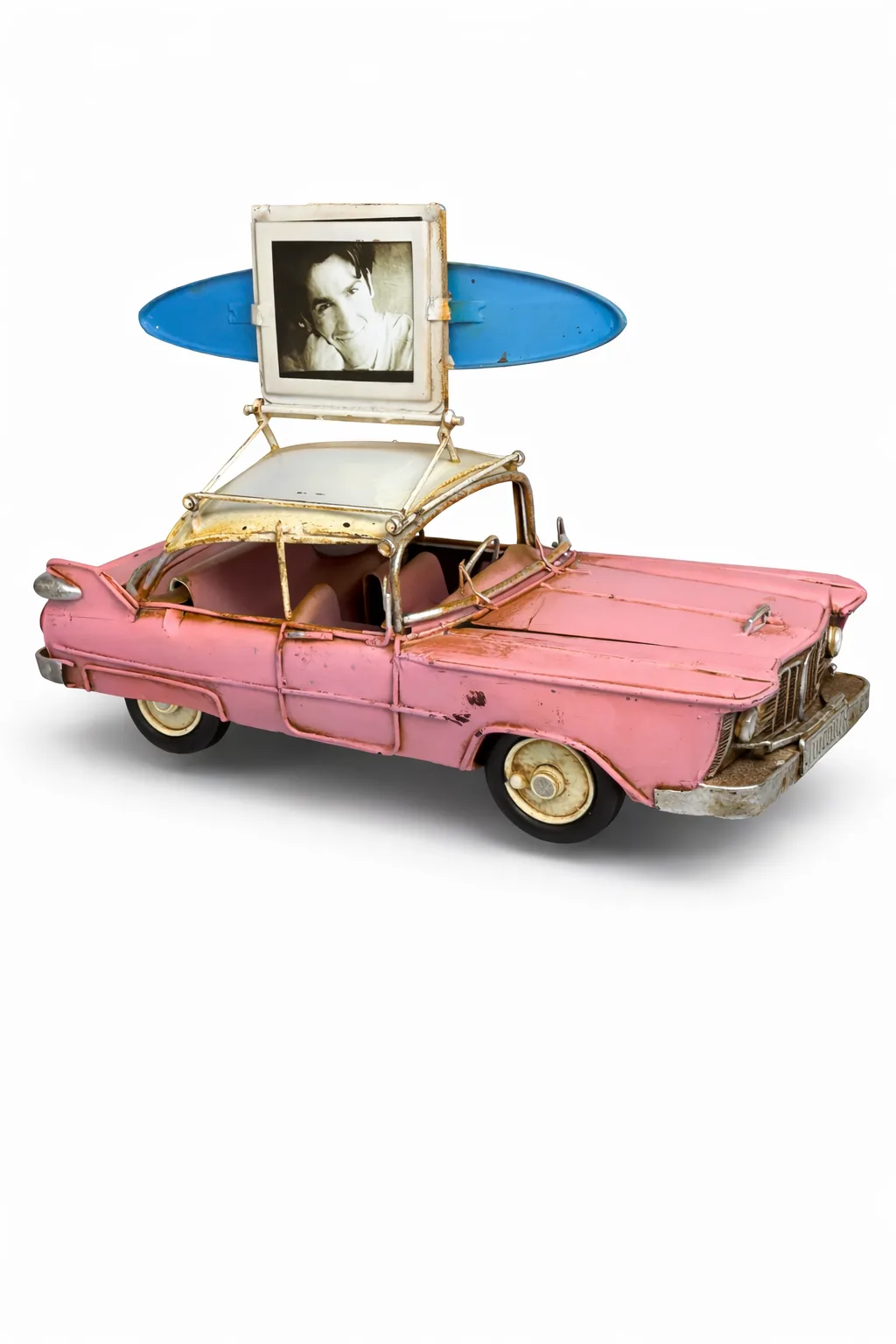 Dekoratif Metal Araba Çerçeveli Model – Retro Nostaljik Masa & Raf Dekoru