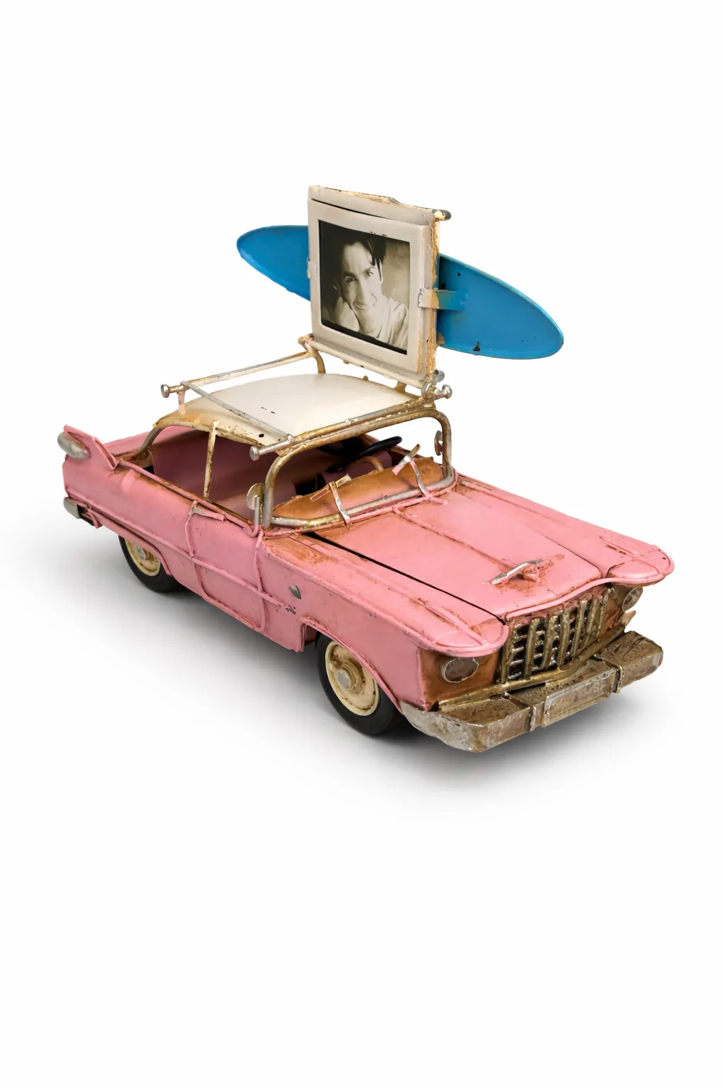 Dekoratif Metal Araba Çerçeveli Model – Retro Nostaljik Masa & Raf Dekoru