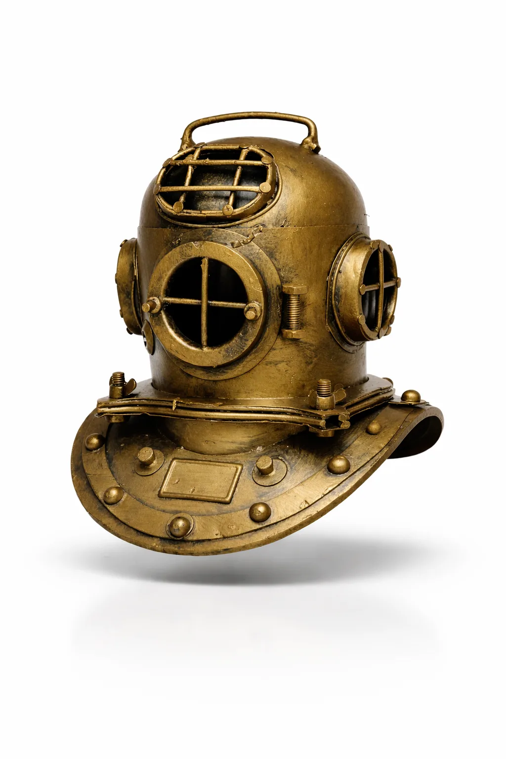 Dekoratif Metal Dalgıç Başlığı – Nostaljik Deniz Temalı Masa & Raf Dekoru