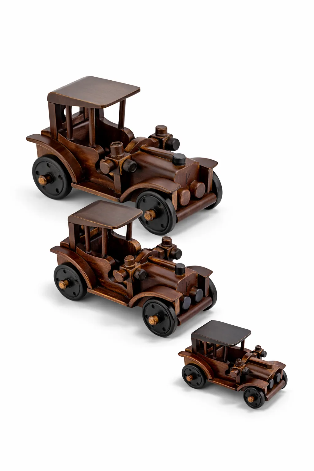 El Yapımı Ahşap Nostaljik Araba Dekoratif Model – 3 Farklı Boy Seçeneği