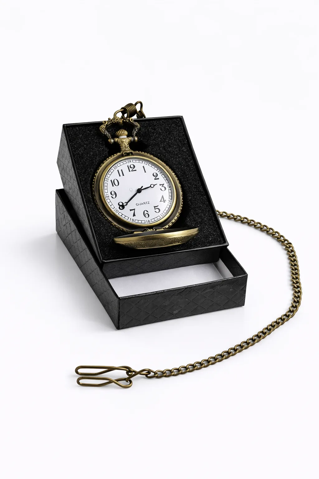 Özel Kutulu Atatürk Figürlü Köstekli Saat – Antik Bronz Tasarım