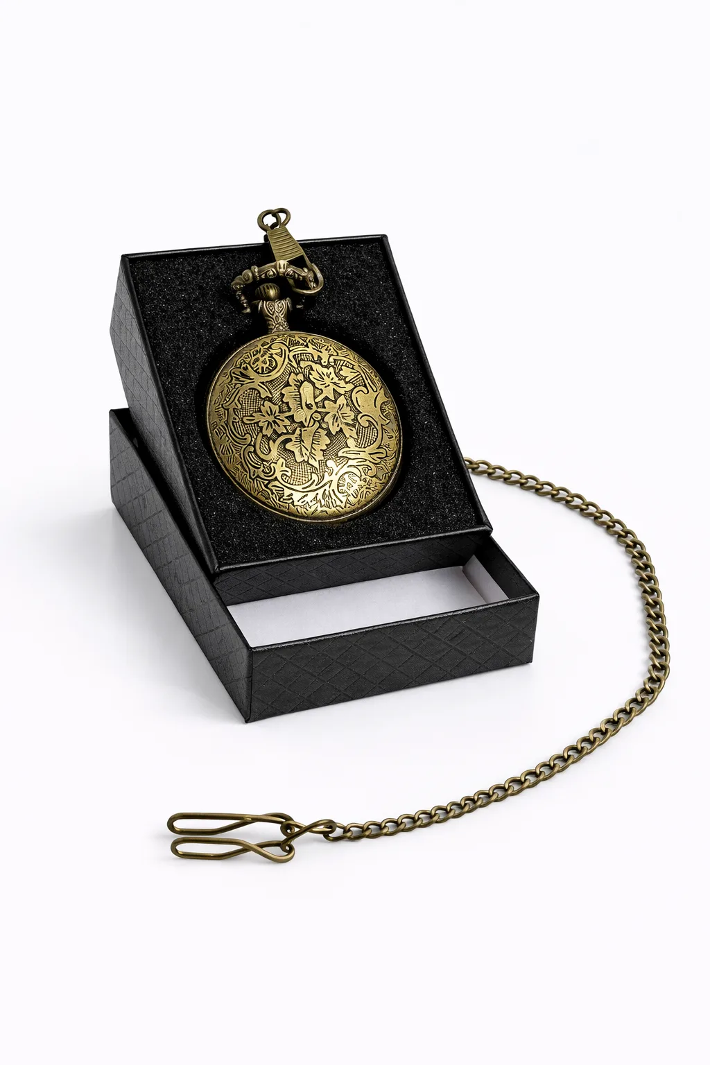 Özel Kutulu Atatürk Figürlü Köstekli Saat – Antik Bronz Tasarım