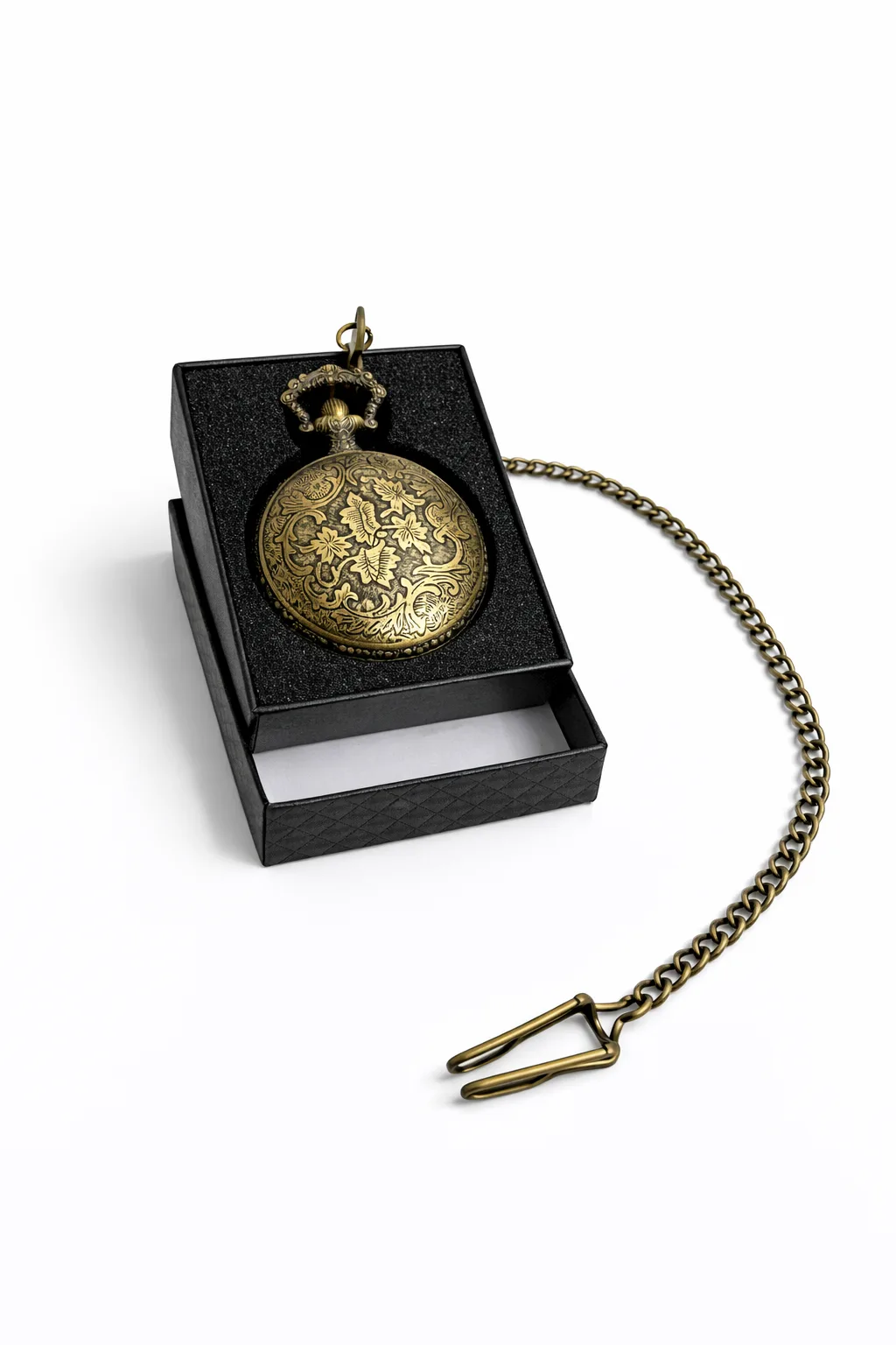 Özel Kutulu Kartal Figürlü Köstekli Saat – Antik Bronz Güç ve Asalet Tasarımı