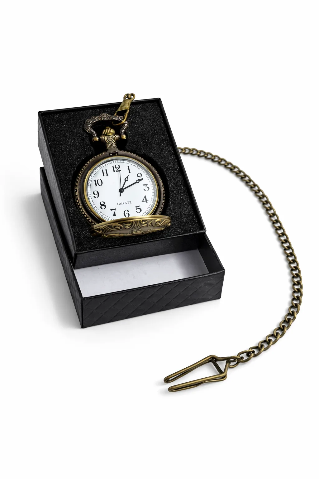 Özel Kutulu At Figürlü Köstekli Saat – Antik Bronz Klasik Tasarım