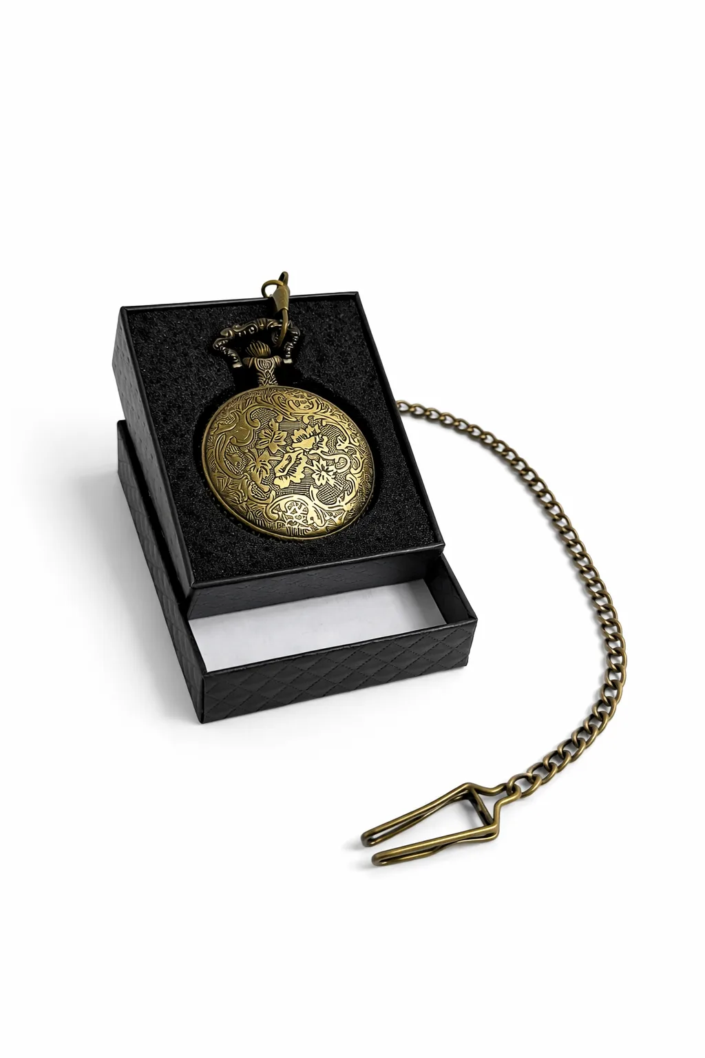 Özel Kutulu At Figürlü Köstekli Saat – Antik Bronz Klasik Tasarım