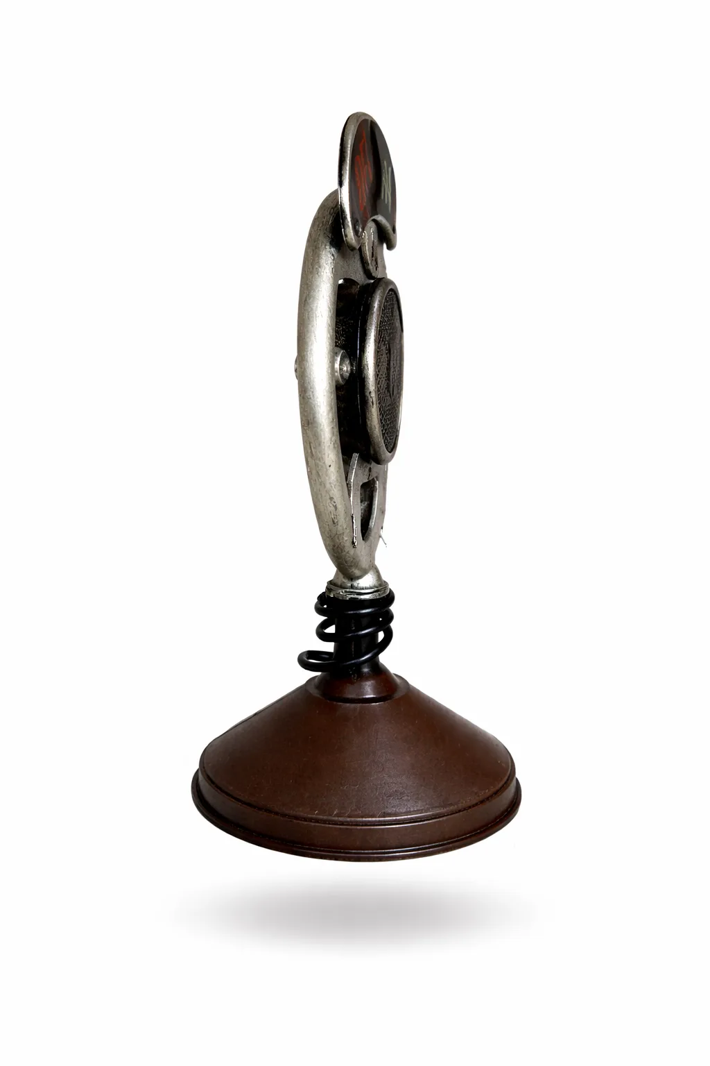 Dekoratif Metal Mikrofon – Nostaljik Retro Sahne & Müzik Temalı Masa Dekoru